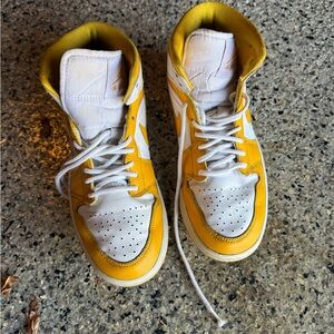 Jordan Yellow and White Sneakers